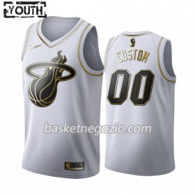 Canotte Bambino Miami Heat Personalizzate 2019-20 Nike Bianco Golden Edition Swingman